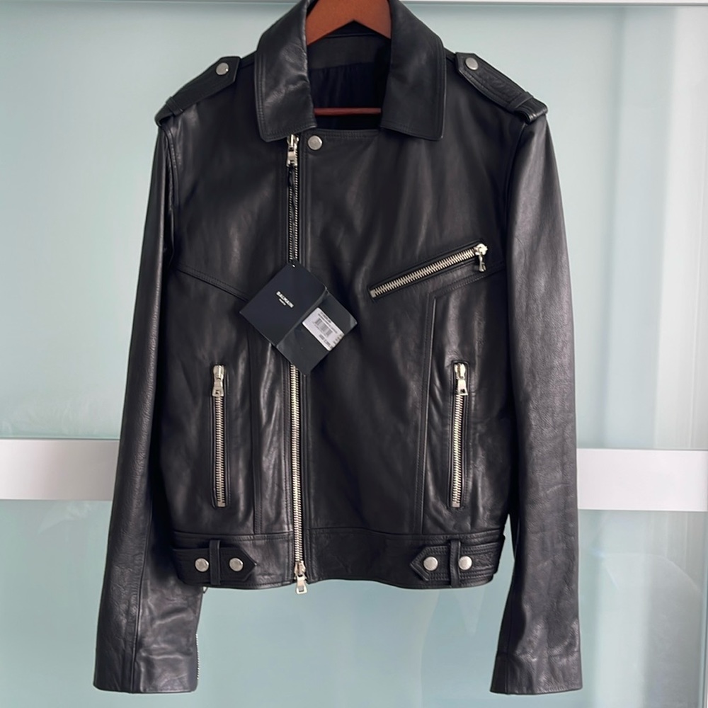 BALMAIN PARIS MENS PRINTED LEATHER JACKET BRAND NEW WITH TAGS MAKE AN OFFER!!!